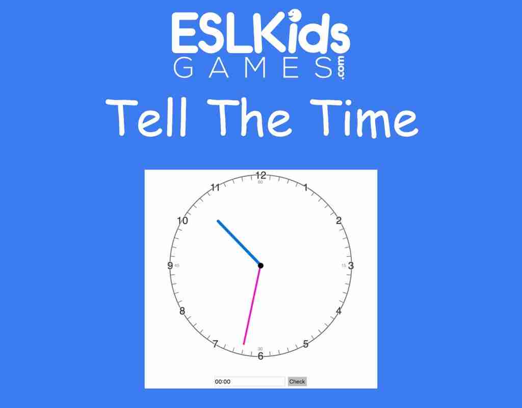Tell The Time - Esl Kids Games