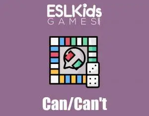 Can and Can't Interactive board game to practice speaking about ability