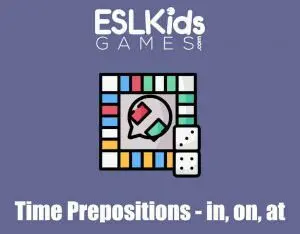Time Prepositions - in, on, at online board game