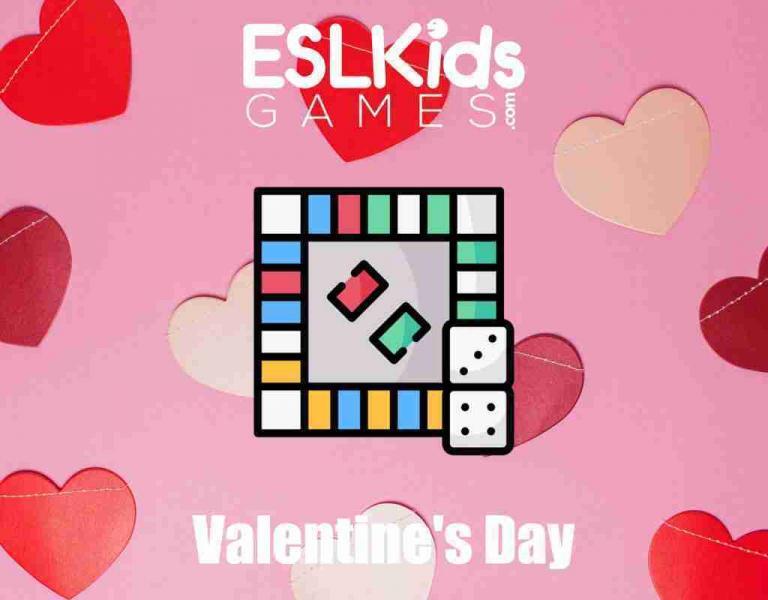 Valentine's Day board game Speaking - ESL Kids Games