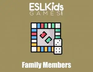 Family members board game to practice family vocabulary
