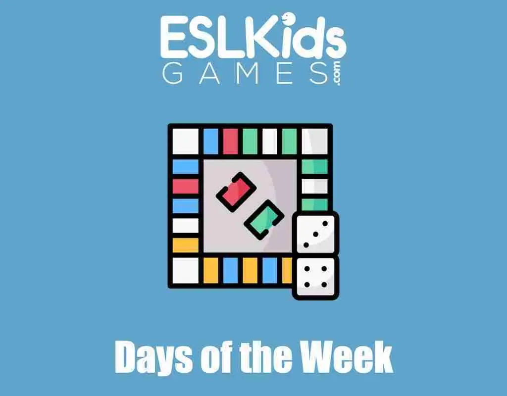 days of the week for kids esl games