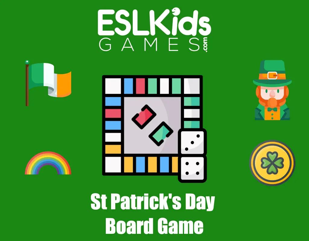 St Patrick's Day interactive online board game - ESL Kids Games